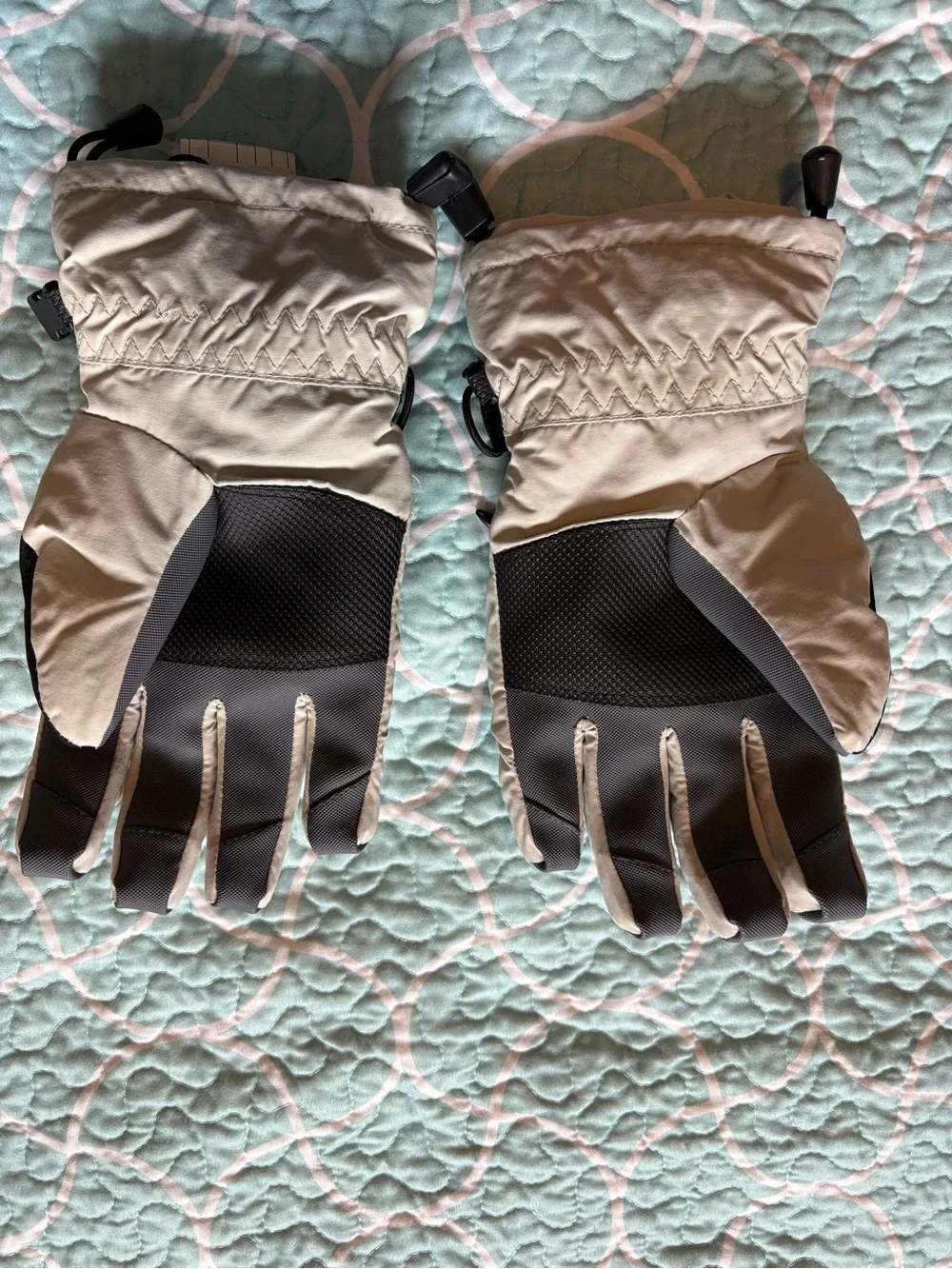 Scott Beige and Black Ski Glove Pair